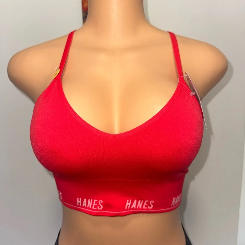 NWT Hanes Women's Red Bralette SIZE M - Picture 2 of 5